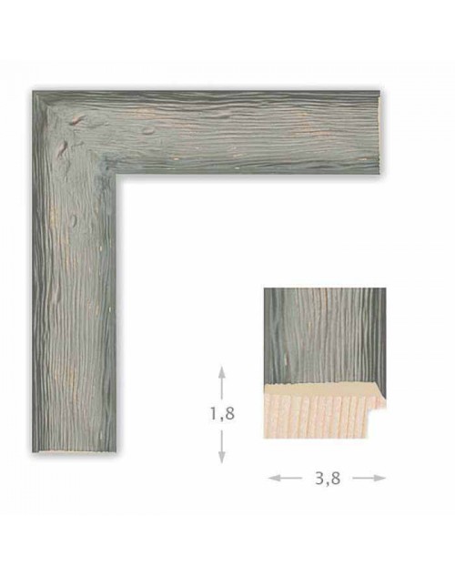 Κορνίζα ξύλινη 3,8 εκ. γκρι παλαιωμένη 463-06